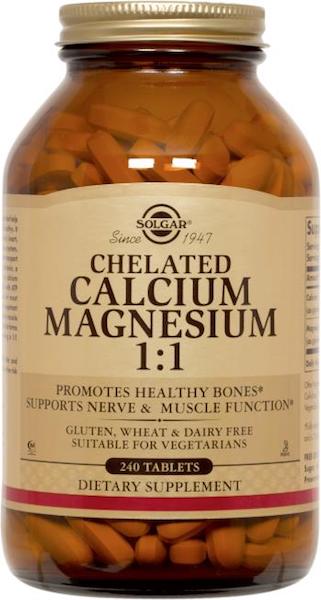 Solgar Chelated Calcium Magnesium 1:1 Tablets 240 Tabs